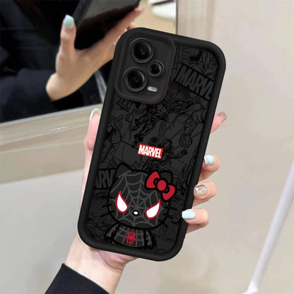 Marvel Spider Man Cat Phone Case For Xiaomi Redmi Note 13 12 11 Pro Plus 12S 11S 10S 10 9 9S 8 12C 13C Soft Silicone Matte Cover