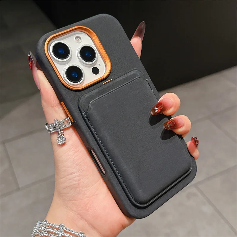 Magnetic Detachable PU Leather 2-in-1 Card Holder Shockproof Phone Case for iPhone 13/14/15/16 Pro Max Plus with Magsafe
