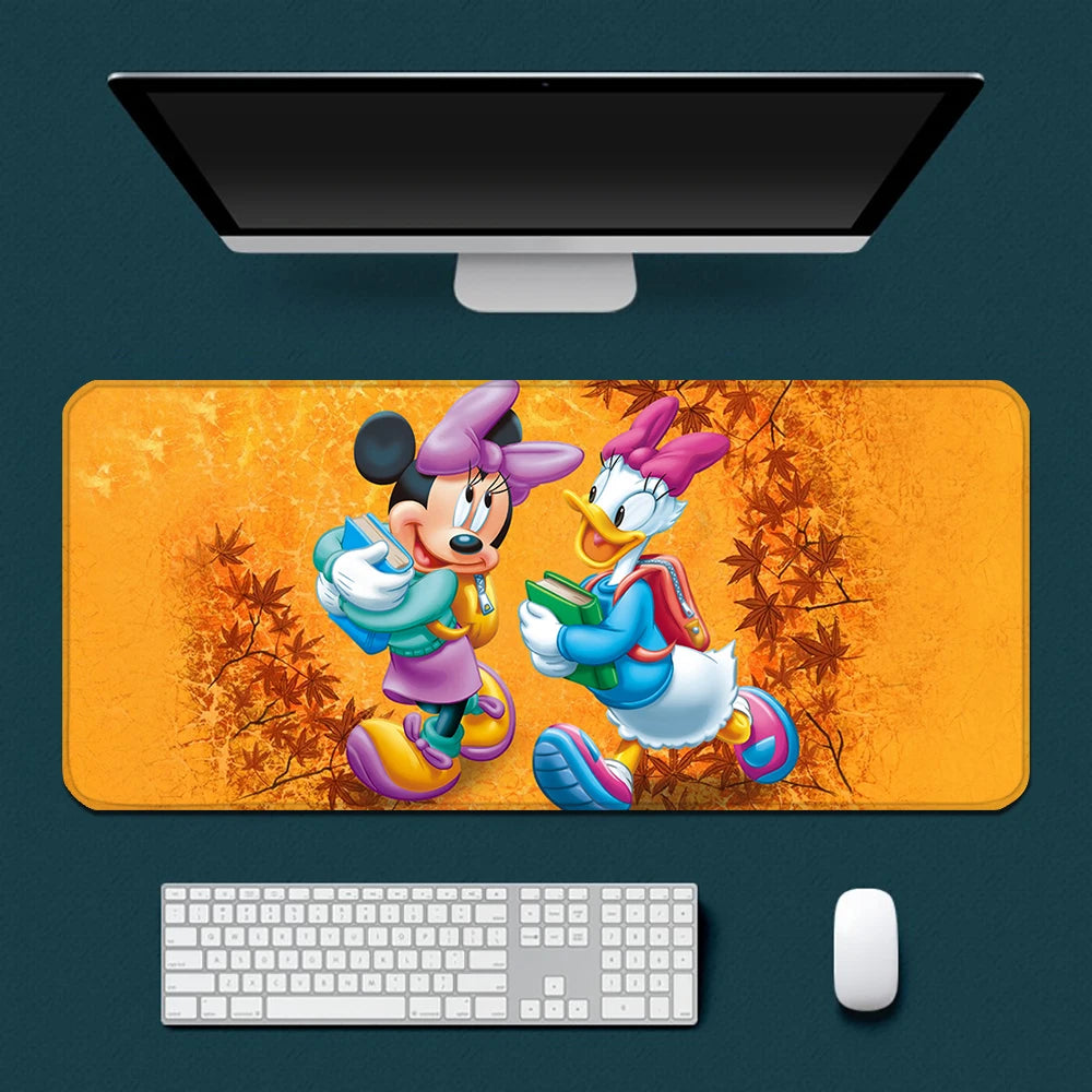 Cute Cartoon Mickey Minnie Mousepad HD Printing Computer Gamers Locking Edge Non-slip Mouse Pad XXL90x40cm Keyboard PC Desk Pad