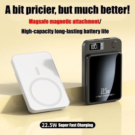 Portable 50000mAh Large Capacity Wireless Power Bank Magnetic Qi Powerbank Type C 22.5W Fast Charging For iPhone Samsung