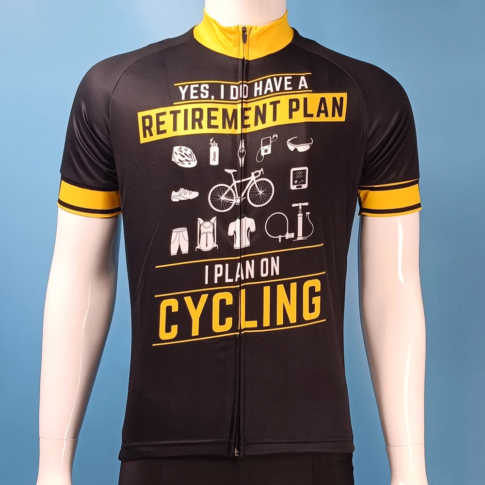 Men’s Short Sleeve Reflective MTB Cycling Jersey - Perfect for Retirement Plan enthusiasts, this Pro Team Downhill Mountain Bicycle Clothing is ideal for Summer rides