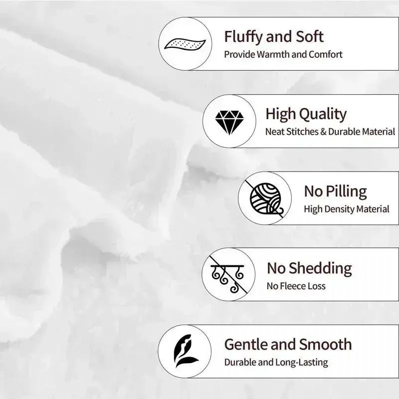 Textured fabric with quality attributes listed on a white background