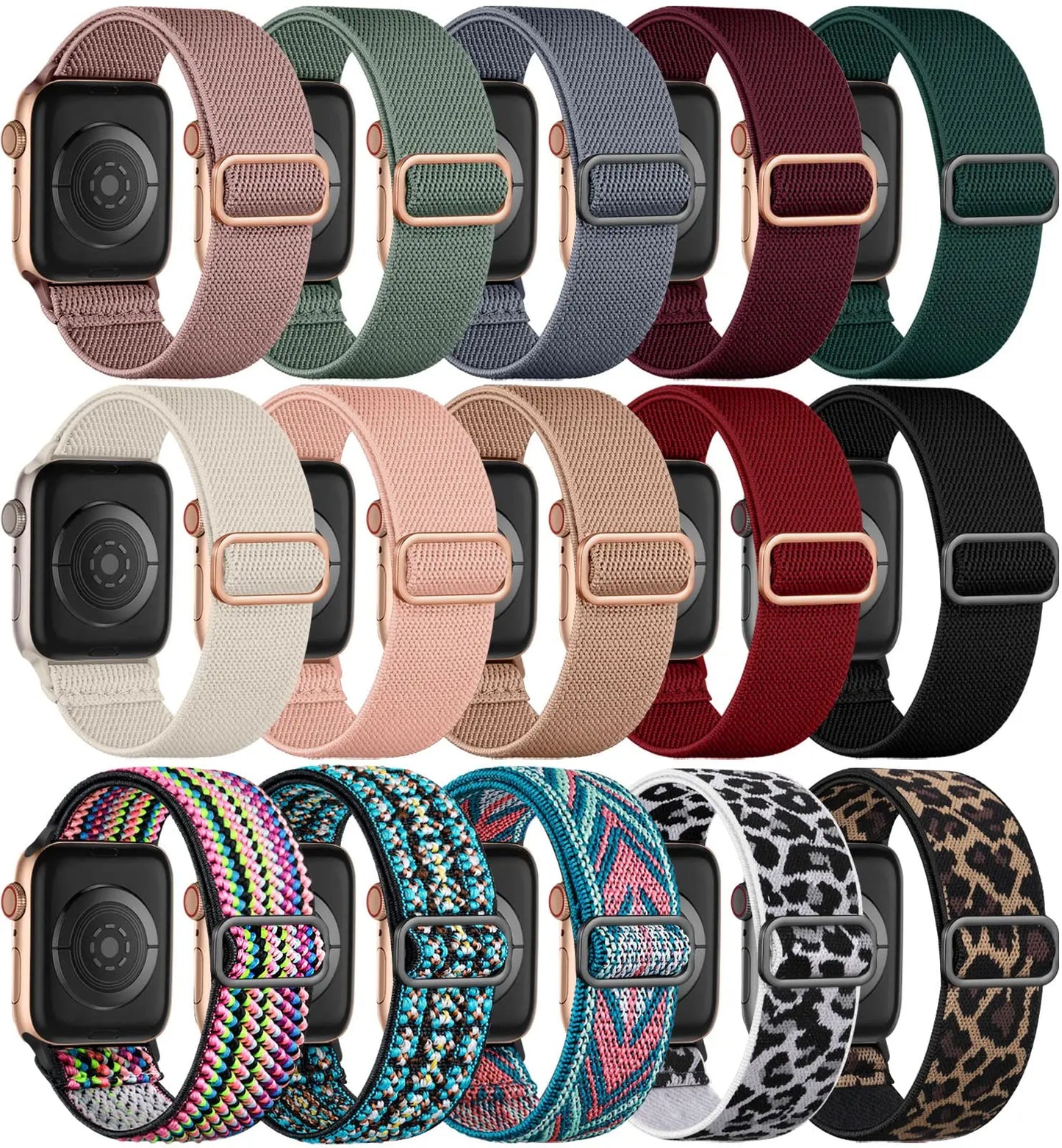 Nylon Band for Apple Watch Straps 44mm 45mm Ultra2 49mm Series 10 9 8 7 38/42mm/46mm Elastic Bracelet iWatch 6 5 4 3 Se 40/41mm