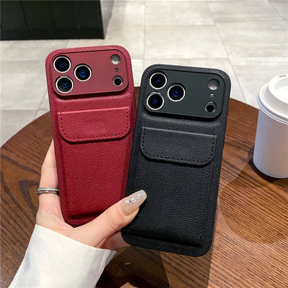 Elegant Leather Card Holder Wallet Case for iPhone 17