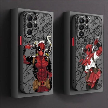 Marvel Hero Frosted Translucent For Samsung Galaxy S24 S23 S22 S21 S20 FE S10 S9 S8 Plus Ultra Pro 5G Funda