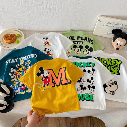 Fashion Casual T-shirt Children's Clothing Printed Cartoon Kids Short Sleeve Tops Tees Boutique Boys Girls Clothes O-neck Tshirt