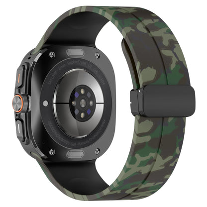 Camouflage Band for Samsung Galaxy Watch Ultra 47mm Silicone Magnetic Bracelet for Galaxy Watch 7 Ultra Replacement Watchband