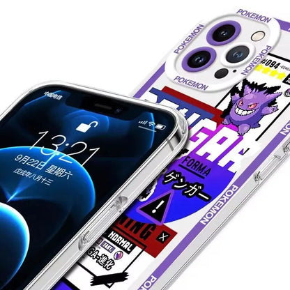 P-Pokemon Gengar Casing For Iphone 16 15 14 13 12 11 Pro Max XR XS Max X 6 6S 7 8 15 Plus  Cover Cartoon  Soft TPU Case