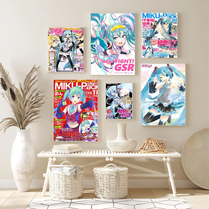 H-HATSUNE M-MIKU Poster Self-adhesive Art Poster Whitepaper Prints Posters Artwork Home Decor