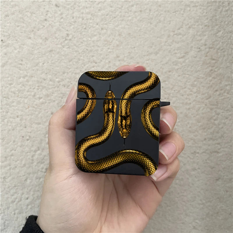 Luxurious Black Snake Earphone Case for Airpods 1 2 3 Pro Colorful Dragon Wireless Headphone Charging Box Cover for Air Pod 3