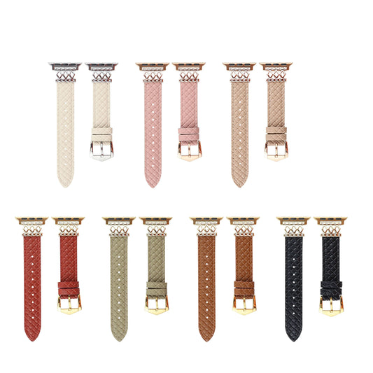 1pc 20mm Diamond-studded Leather Apple Watch Band 42/44/45/49mm 38/40/41mm for Apple Watch Series Ultra2 Se 9/8/7/6/5/4/3/2/1