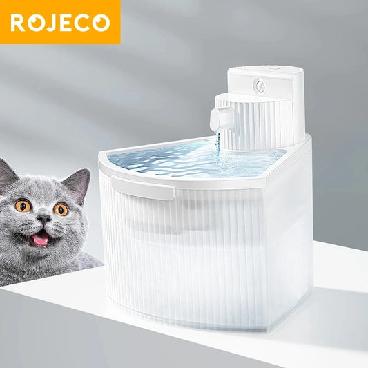 ROJECO Automatic Cat Water Fountain Filter Wireless Water Dispenser for Pets with Smart Sensor Dog Drinking Fountain Accessories