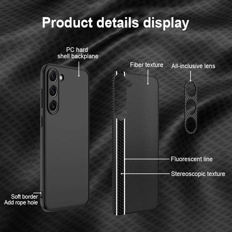Carbon Fiber Pattern Case For Samsung Galaxy S23 Ultra Plus S22 S24