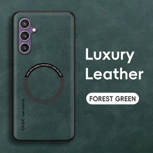 Magnetic For Magsafe Leather Case For Samsung Galaxy S24 S23 S22 Ultra