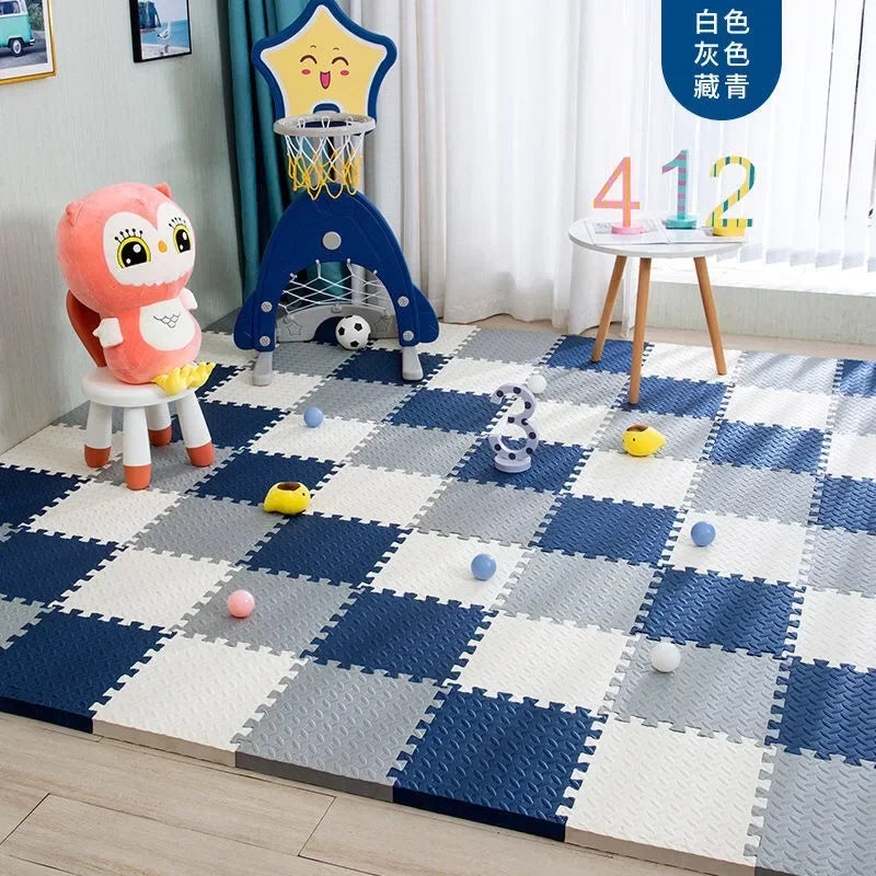 12 Uds. Alfombra de espuma para juegos de bebés, alfombra de rompecabezas para niños, baldosas de ejercicio entrelazadas, alfombras, baldosas de suelo, alfombra de juguete, alfombra suave de 30*30*1cm