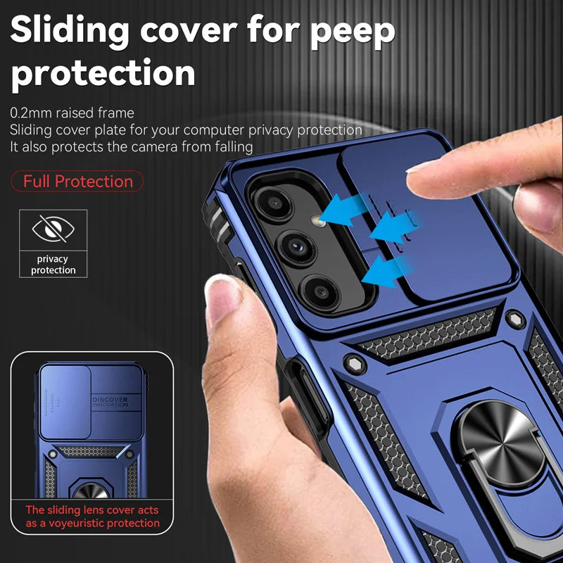 Armor Shockproof Magnetic Ring Stand Holder Case For Samsung Galaxy A55 A54 A53 A52 A53 A34 A05 Lens Cover 360° rotating bracket