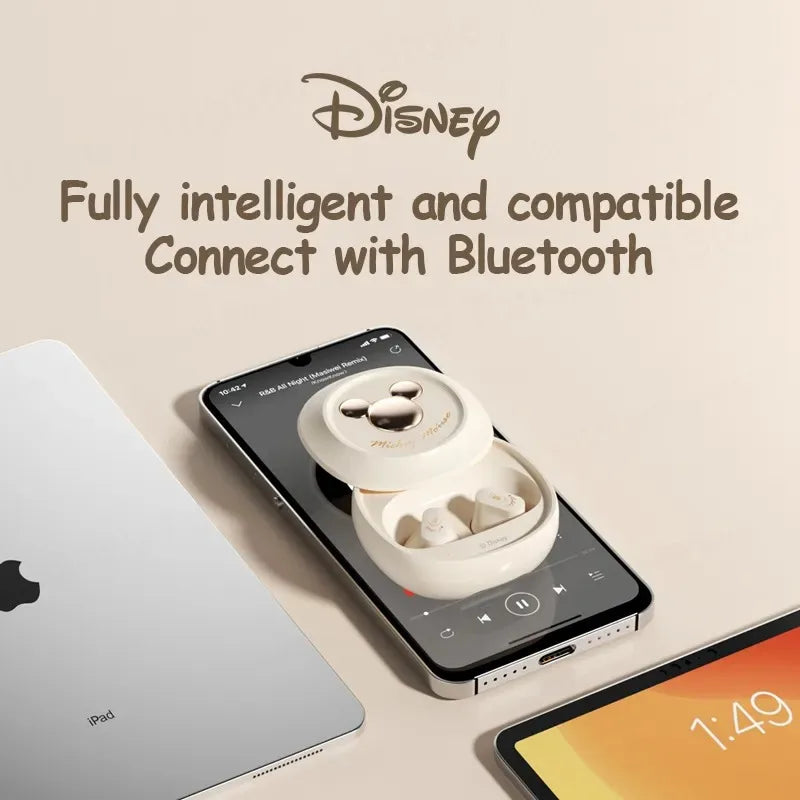 Disneyy D68 Mickey Bluetooth 5.3 Wireless Earphones HIFI Stereo Sound HD Call Headsets Long Endurance Noise Reduction Headphones
