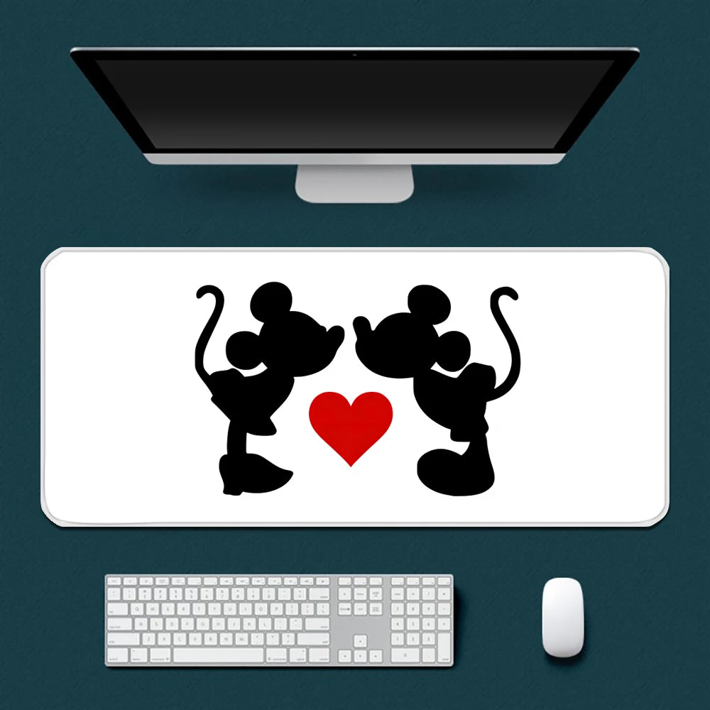 Cute Cartoon Mickey Minnie Mousepad HD Printing Computer Gamers Locking Edge Non-slip Mouse Pad XXL90x40cm Keyboard PC Desk Pad