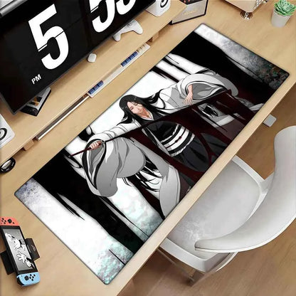 Large Mouse Pad black white Anime BLEACH Mause Mats Gaming Accessories Office Gamer Keyboard Desk Mat Unohana Retsu Mousepad