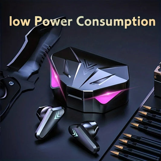 Electronic device with 'low Power Consumption' text on a dark background