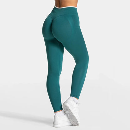 Women’s Sports Leggings, High Waist Seamless Yoga Pants, Scrunch Booty Peach, Hip Lifting Gym Clothes, Workout Tights
