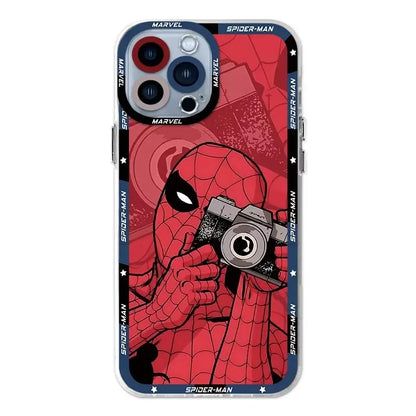 Spider Case For iPhone 16 Pro Max 15 14 Plus 13 12 11 Pro XR XS X 8 7 SE 2020 Soft Silicone Clea SpiderMannn Cover
