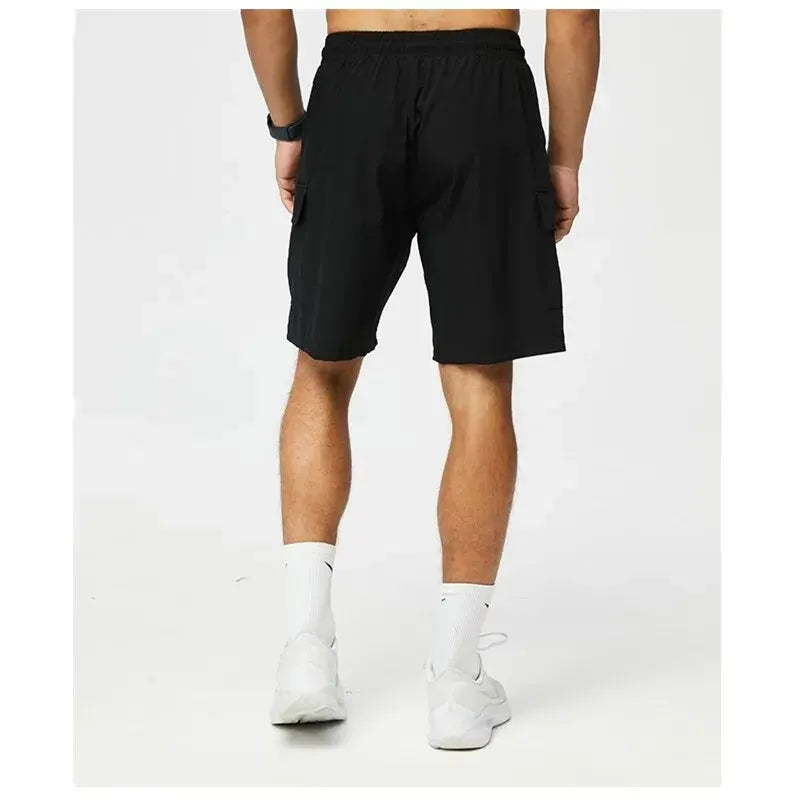 Men New York Print Short Shorts Loose Beach Cargo Shorts and Hiking Shorts Overalls Men's Bottoms Drawstring Trousers