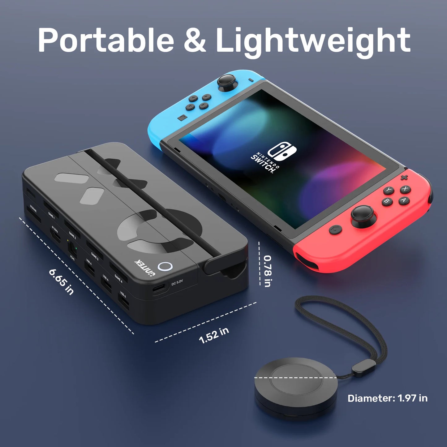 Nintendo Game Card Switcher with Wireless Remote Control Portable Nintendo Switch Docking with 4K HDMI RJ45 Gigabit Ethernet