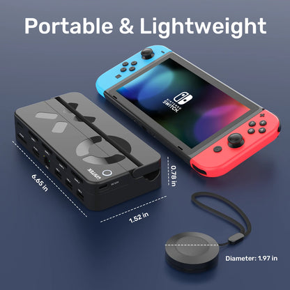 Nintendo Game Card Switcher with Wireless Remote Control Portable Nintendo Switch Docking with 4K HDMI RJ45 Gigabit Ethernet
