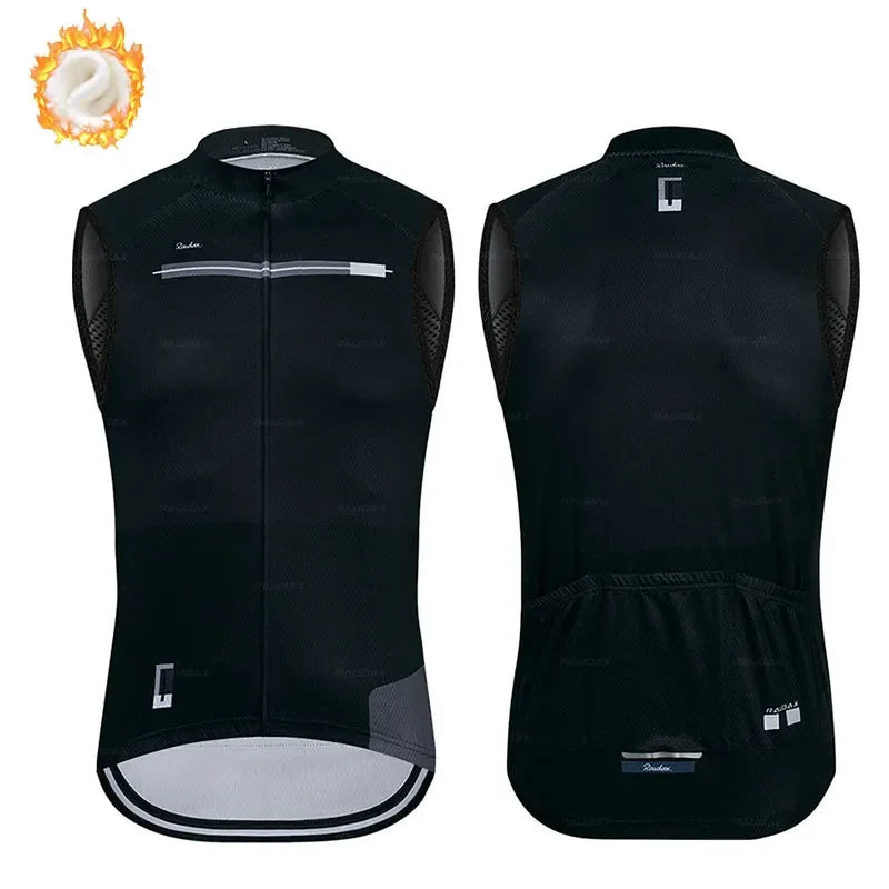 Winter Thermal Fleece Cycling Vest New Raudax Team Winter Sleeveless Cycling Vest MTB Road Bike Cycling Tops Warm Cycling Jacket