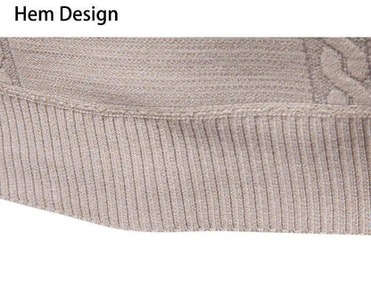 Winter Fleece-Lined Stand Collar Half-Zip Pullover Knitted Sweater for Men,Multi-Color Versatile Casual  Men's Knit Sweater