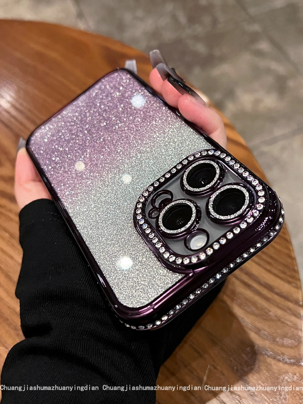 Luxury Plating Diamond Rhinestone Glitter Case For iPhone 11 12 13 14 15 16 Pro Max Plus Transparent Bling Soft Silicone Cover