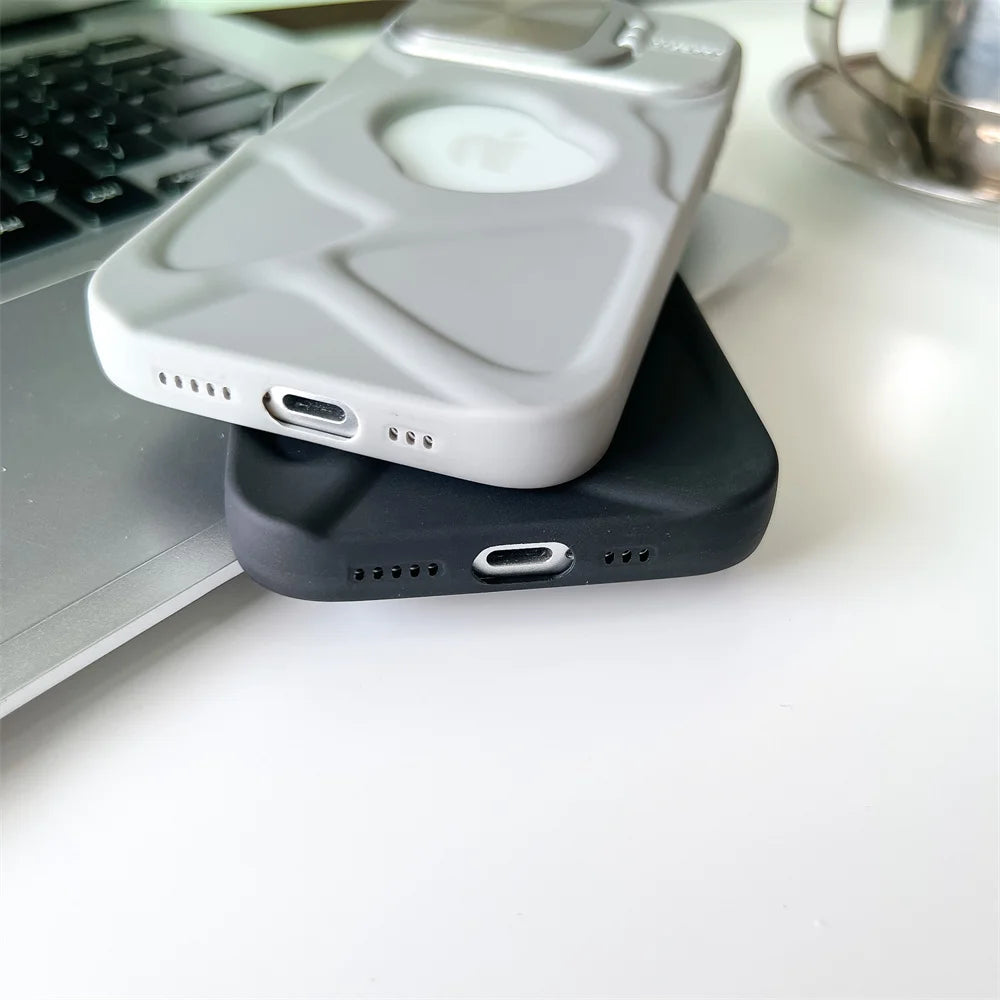 ChicShield Magnetic Case for iPhone 17Air 11 12 13 14 15 16 17 Pro Max Plus - Lens Protection Stand with Magsafe Silicone Cover