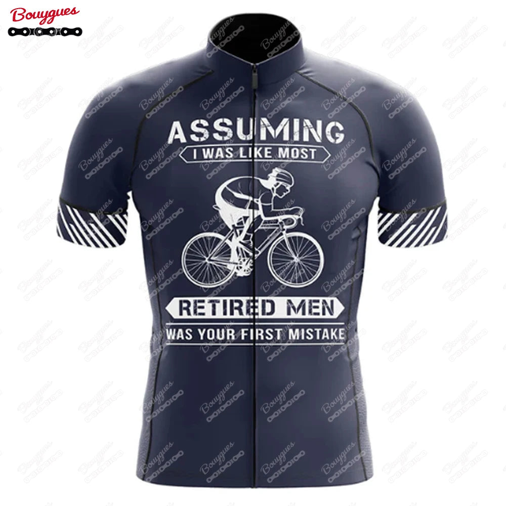 Men’s Short Sleeve Reflective MTB Cycling Jersey - Perfect for Retirement Plan enthusiasts, this Pro Team Downhill Mountain Bicycle Clothing is ideal for Summer rides