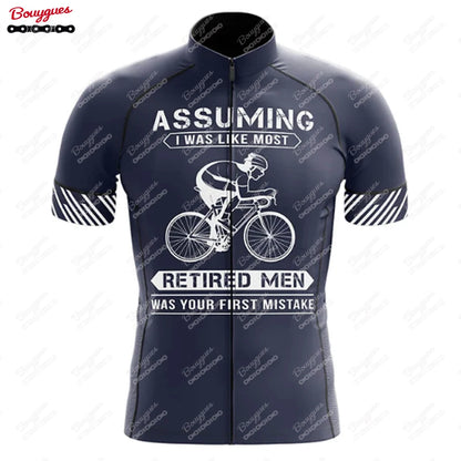 Men’s Short Sleeve Reflective MTB Cycling Jersey - Perfect for Retirement Plan enthusiasts, this Pro Team Downhill Mountain Bicycle Clothing is ideal for Summer rides