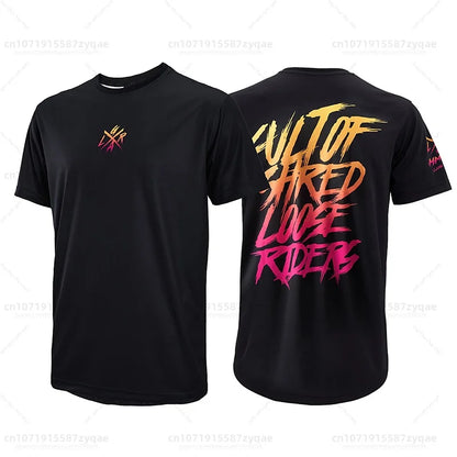 Loose Rider-Cycling Sweatshirt for Men, Short Sleeve, Enduro Motocross, BMX, Sweat-Wicking, Wet, New