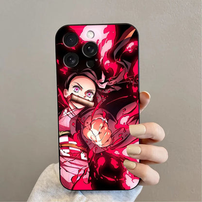 Anime D-Demon S-Slayer Self For Apple iPhone 16 15 14 13 12 11 XS XR X Pro Max Plus Mini Black Funda Phone Case