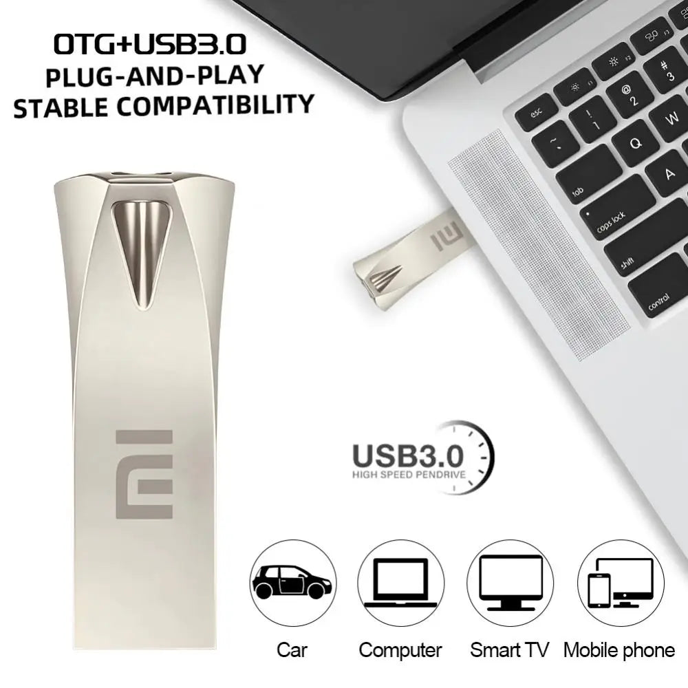 Xiaomi 2TB USB 1TB 512GB 256GB 128GB OTG Metal USB 3,0 Pen Drive clave de alta velocidad Pendrive Mini memoria USB