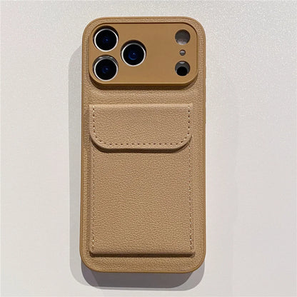 Elegant Leather Card Holder Wallet Case for iPhone 17