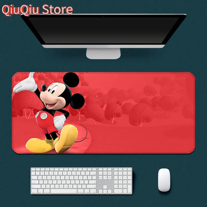Cute Anime Mickey Minnie Mousepad HD Printing Computer Gamers Locking Edge Non-slip Mouse Pad XXL90x40cm Keyboard PC Desk Pad