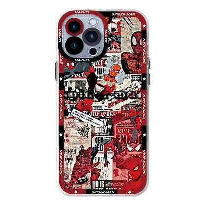 Spider Case For iPhone 16 Pro Max 15 14 Plus 13 12 11 Pro XR XS X 8 7 SE 2020 Soft Silicone Clea SpiderMannn Cover