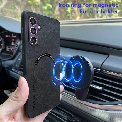 Magnetic For Magsafe Leather Case For Samsung Galaxy S24 S23 S22 Ultra
