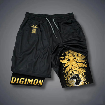 Digimon Peripheral Products Digital Monster Print Men's Shorts Streetwear GYM Sports Men's 2025 Summer Fashion Street Shorts