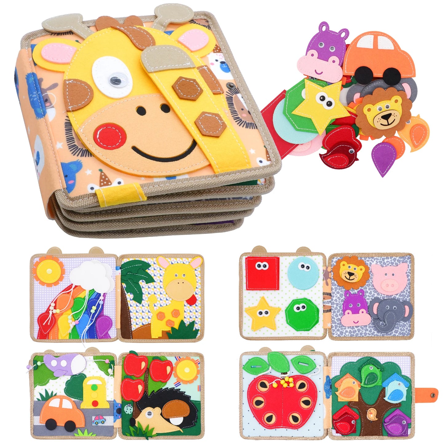 Toddlers Montessori Toys Busy Board Farm Animal Scene Storytelling Activity Toy Quiet Book Felt Activity Educational Sensory Toy