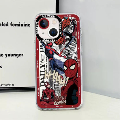 Spider-Mann Soft Phone Case for iPhone 14 16 Plus15 Pro Max 11 12 Mini 13 Pro Max SE 8 7 Plus XR X XS Max Clear Cover