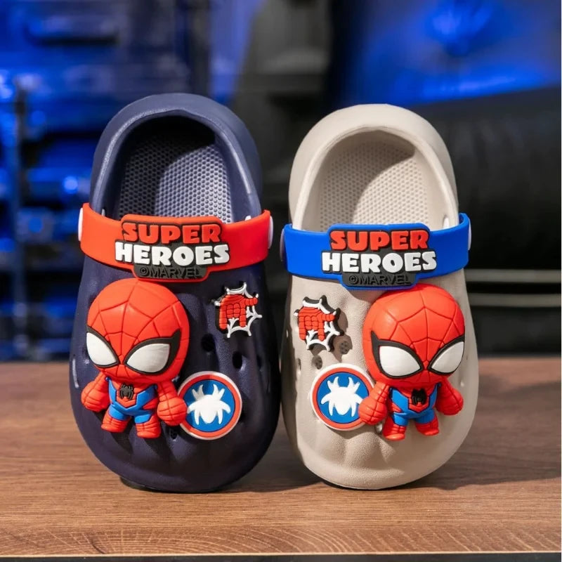 Disneyyy spiderr Man Summer Children Slipper 2024 New Fashion Cartoon Iron Man Indoor Non-slip Beach Sandals Boy Girl Garden Shoes