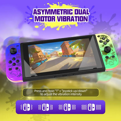 JOY 02 Wireless Gamepad RGB LED 5.2 BT Switch L/R Joypad for Nintendo Switch/Lite/Oled Cons Joystick with Dual Vibration
