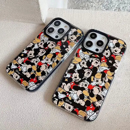 Mickey Minnie Mouse Full Screen Phone Case For iPhone 14 12 13 11 15 Pro Max XR XS MAX 7 8 Plus Mini Y2K Cartoon Cover