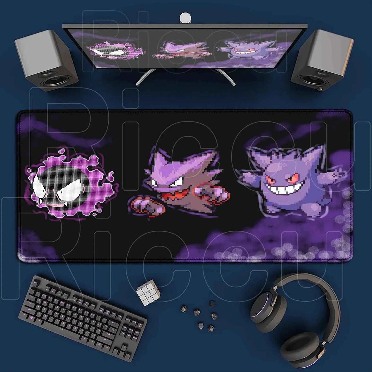 2026 New P-pokemon Gengar Wallpaper Cool Mouse Pad Gaming Large Anime Desk Keyboard Mats Non-slip Rubber Speed E-sports Mousepad