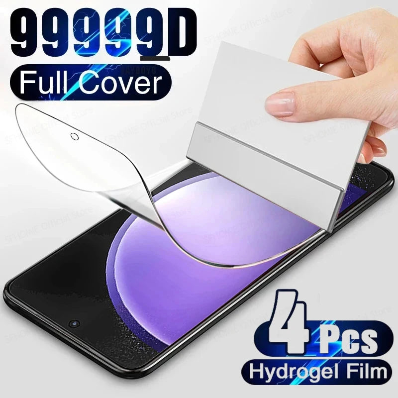 Hydrogel Film 4Pcs For Samsung Galaxy S24 S23 S20 S21 S22 Ultra Plus FE Note 20 9 10 Plus A51 A52 A53 A54 Screen Protector